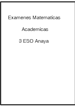 Anaya 3º de la Eso Descargar Exámenes Matemáticas Académicas