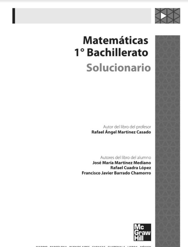 Mc Graw Hill Matemáticas 1 Bachillerato Solucionario, Material Fotocopiable, Libro Completo y Examen